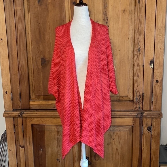 H.P 🧚‍♂️CORAL ONE SIZE KNITTED CARDIGAN/ WRAP/ KIMONO - Picture 6 of 16